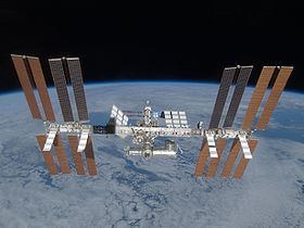 L'ISS en mars 2009, après la mission STS-119